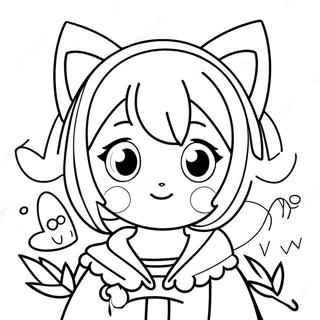 Cute Anime Girl With Cat Ears Coloring Page 392-315