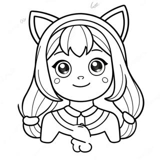 Cute Anime Girl With Cat Ears Coloring Page 392-316