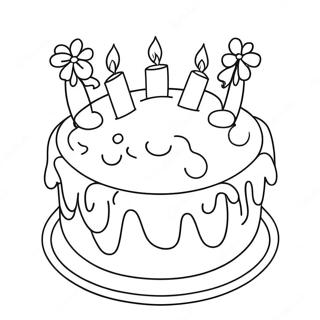 Cute Birthday Cake For Sister Coloring Page 39318-32645