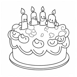 Cute Birthday Cake For Sister Coloring Page 39318-32647