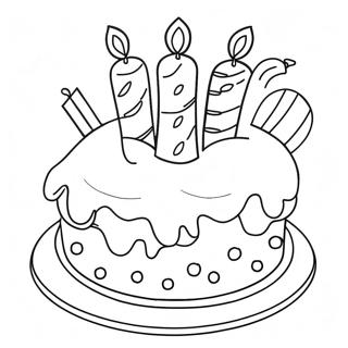 Cute Birthday Cake For Sister Coloring Page 39318-32648