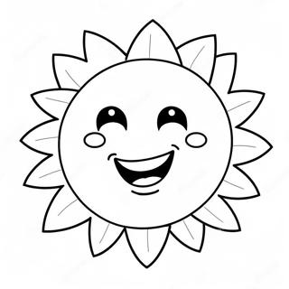 Happy Sun With Smiling Face Coloring Page 39328-32653