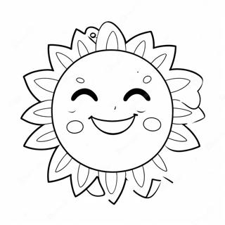 Happy Sun With Smiling Face Coloring Page 39328-32654