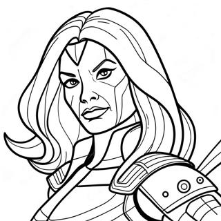 Gamora In Action Coloring Page 39338-32661