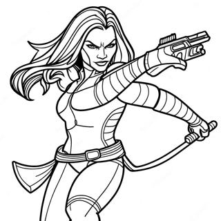 Gamora In Action Coloring Page 39338-32663