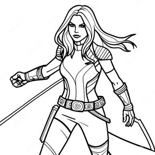 Gamora In Action Coloring Page 39338-32664