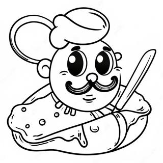 Funny Bread Barber With Scissors Coloring Page 39358-32688