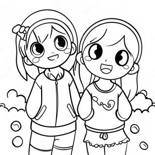 Anime 3 Bff Coloring Pages