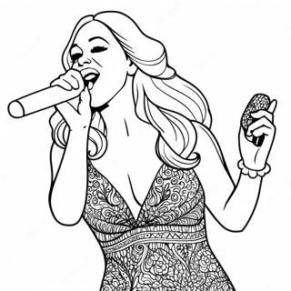 Mariah Carey Singing On Stage Coloring Page 39378-32689