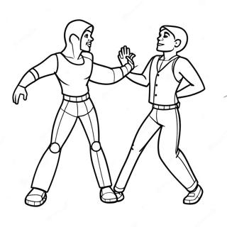 Zed And Addison Dancing Coloring Page 39398-32708