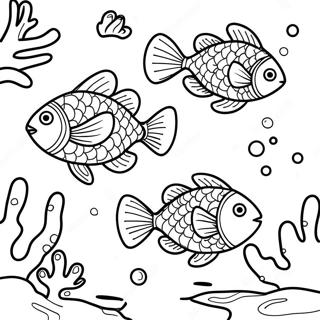 Realistic Fish Swimming In Coral Reef Coloring Page 39417-32719