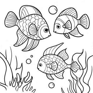 Colorful Tropical Fish Underwater Scene Coloring Page 39418-32725