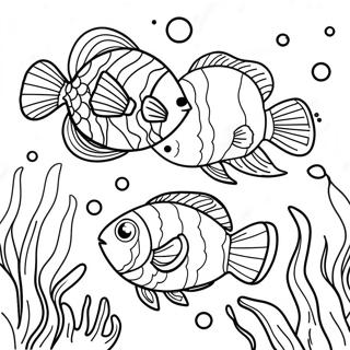 Colorful Tropical Fish Underwater Scene Coloring Page 39418-32726