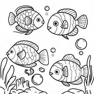 Colorful Tropical Fish Underwater Scene Coloring Page 39418-32727