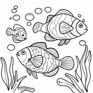 Colorful Tropical Fish Underwater Scene Coloring Page 39418-32728