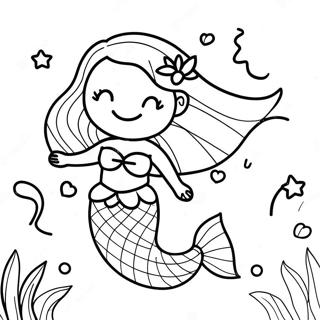 Happy Birthday Mermaid Coloring Pages