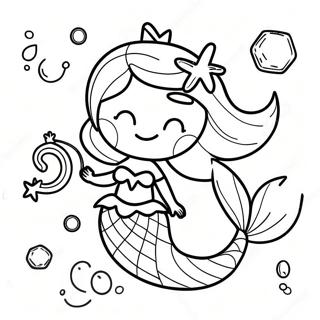 Happy Birthday Mermaid Coloring Page 39437-32730