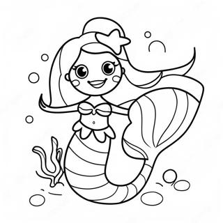 Happy Birthday Mermaid Coloring Page 39437-32732