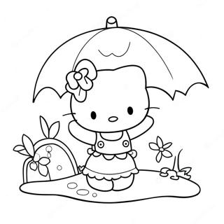 Summer Hello Kitty Coloring Pages