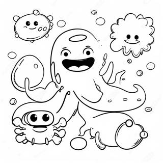 Friendly Cartoon Bacteria Coloring Page 39458-32765