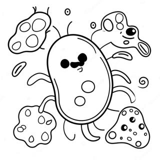 Friendly Cartoon Bacteria Coloring Page 39458-32766