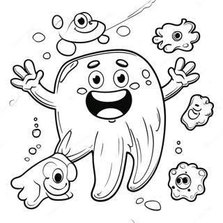 Friendly Cartoon Bacteria Coloring Page 39458-32767