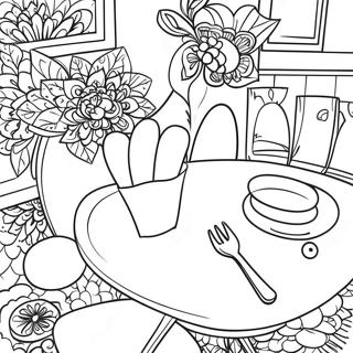 Colorful Lalo Table Scene Coloring Page 39488-32771