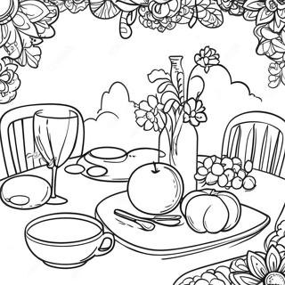 Colorful Lalo Table Scene Coloring Page 39488-32772