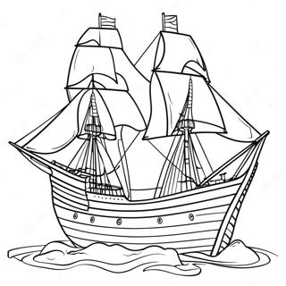 Mayflower With Sails Coloring Page 39498-32785