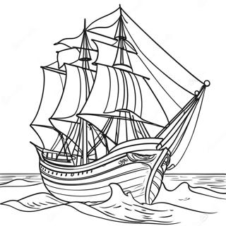 Mayflower With Sails Coloring Page 39498-32786