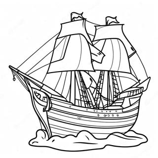 Mayflower With Sails Coloring Page 39498-32787