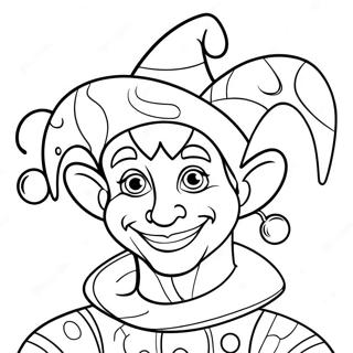 Funny Jester With Colorful Hat Coloring Page 39508-32793