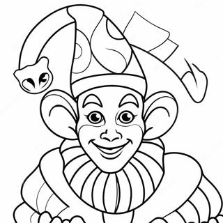 Funny Jester With Colorful Hat Coloring Page 39508-32794