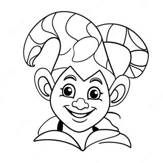 Funny Jester With Colorful Hat Coloring Page 39508-32795