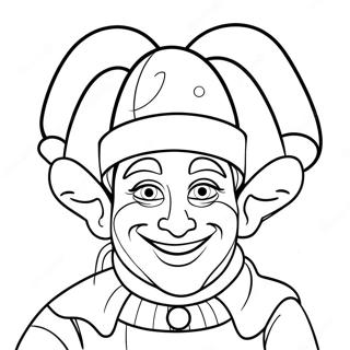 Funny Jester With Colorful Hat Coloring Page 39508-32796