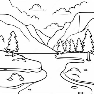 Beautiful Canadian Landscape Coloring Page 39518-32802