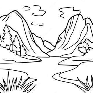 Beautiful Canadian Landscape Coloring Page 39518-32803