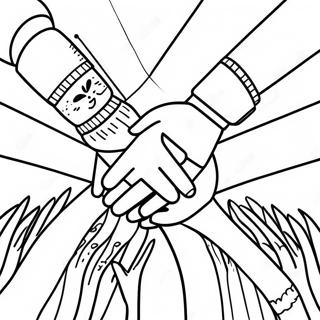 Diverse Friends Holding Hands Unity Coloring Page 39548-32825