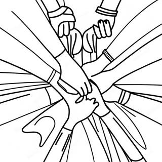 Diverse Friends Holding Hands Unity Coloring Page 39548-32826