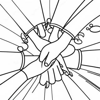 Diverse Friends Holding Hands Unity Coloring Page 39548-32827