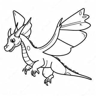 Majestic Sandwing Dragon In Flight Coloring Page 39558-32833