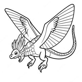 Majestic Sandwing Dragon In Flight Coloring Page 39558-32836