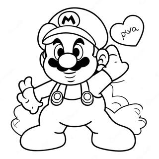 Mario Valentines Coloring Page 39617-32880