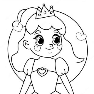 Princess Peach With Hearts Coloring Page 39618-32881