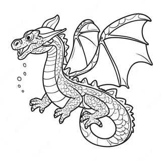 Majestic Water Dragon Flying Coloring Page 39628-32891