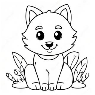 Kawaii Cute Wolf Coloring Pages