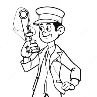 Inspector Gadget With His Gadget Arm Coloring Page 39688-32936