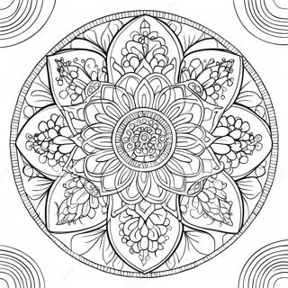 Hard Flower Mandala Coloring Page 39717-32954