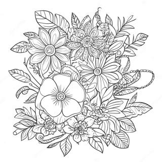 Intricate Flower Bouquet Coloring Page 39718-32958