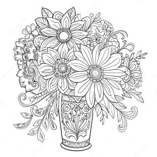 Intricate Flower Bouquet Coloring Page 39718-32959